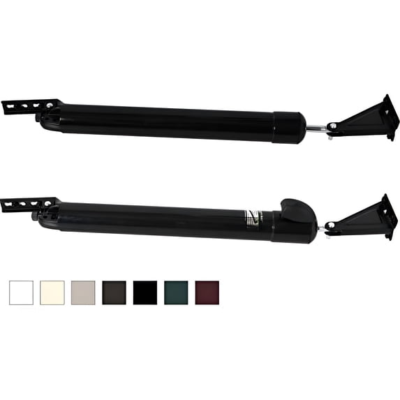 Touch 'n Hold Smooth Dual Door Closer System (Black) – Heavy-Duty - Touch-Button Hold Open Feature & Smooth Closing Motion - Storm & Security Door (Medium/Heavy Weight). New Door/Replace Old Unit