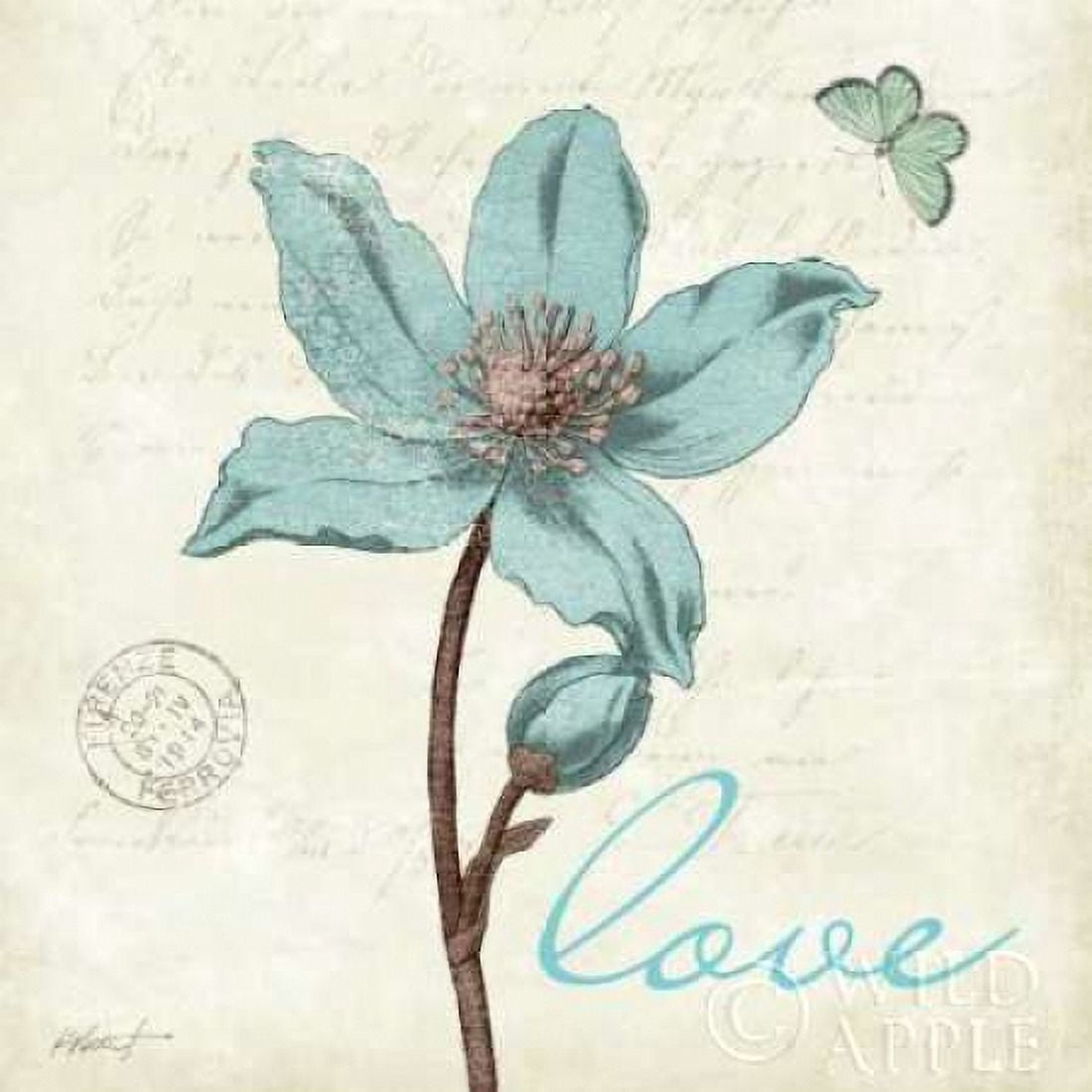 Touch of Blue IV - Love Canvas Art - Katie Pertiet (24 x 24)