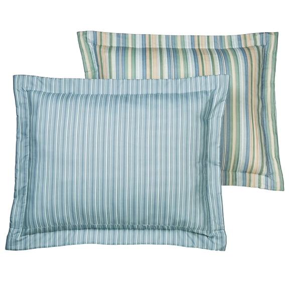 Touch of Class Clearwater Reversible Cool Blue Tones Quilted Sham Standard