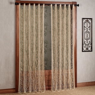 Touch of Class Ethereal Swag Lace Gold Sorrento II Sheer Window Tab Top Curtain Panel, 54 x 63 in