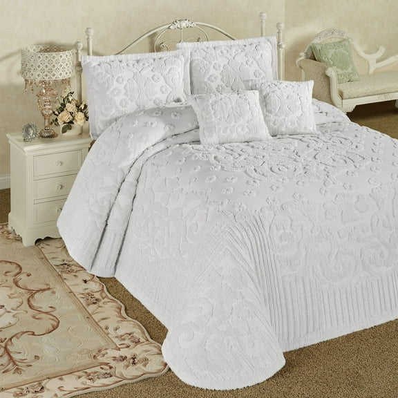 Touch of Class Laurent Grande Bedspread Set White Bedspread Set Cal King
