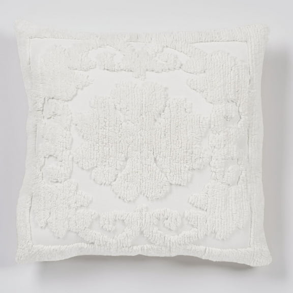 Touch of Class Laurent Tailored Pillow 18" Square White Pillow Tlrd 18" Squ