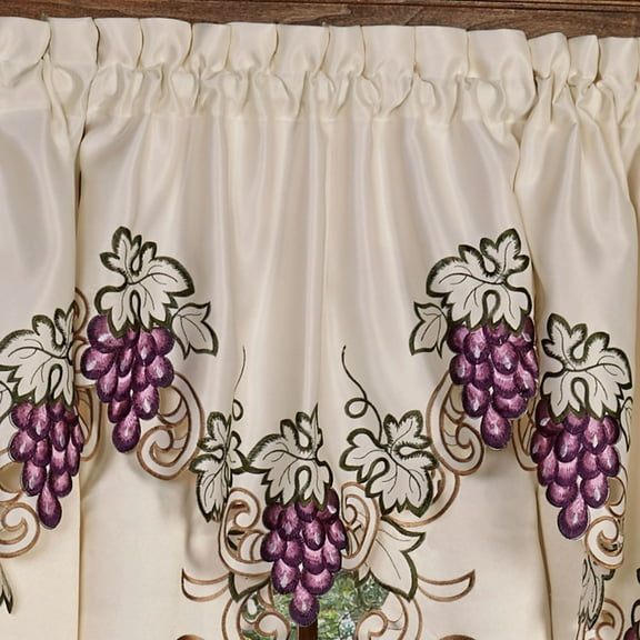Touch of Class Light Cream Valances Curtains, 24" x 18"