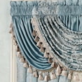 thumbnail image 1 of Touch of Class Parisian Blue Solid Print Romantic Regency Rod Pocket Valances, 52" x 30", 1 of 1