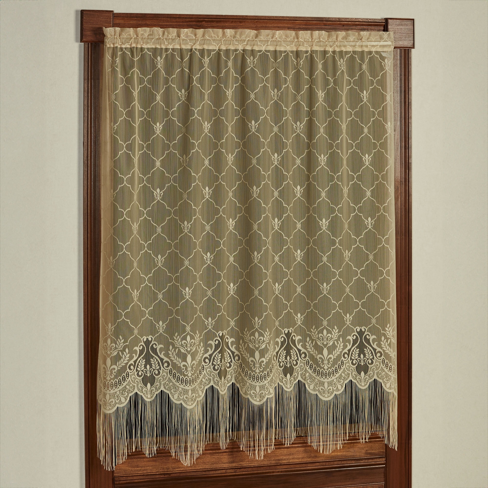 Touch of Class Victorian Antique Gold Heart Rod Pocket Curtain, 56 x 63 in