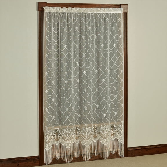 Touch of Class Victorian Ivory Fleur-de-Lis Rod Pocket Curtain Sets, 56 x 95 in