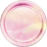 CREATIVE CONVERTING Touch of Color - 7 Premium Strength Dessert Plates - Pink Iridescent (8ct)