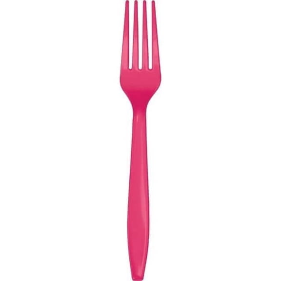 Touch of Color Creative Converting Plastic Forks, Hot Magenta, 24 Ct