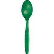 Touch of Color Creative Converting Plastic Spoons, Emerald Green, 24 Ct