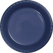 Touch of Color Dinner Plastic Plate, 9", Navy, 20 Ct