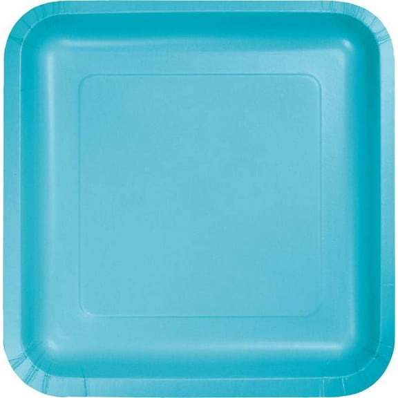 Touch of Color Dinner Plate, Square, Bermuda Blue, 9" , 18 Ct