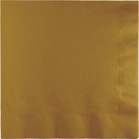 Touch of Color Dinner Napkins, 3-Ply, 1/4 Fold, Glittering Gold, 25 Ct