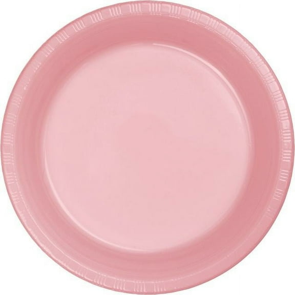 Touch of Color Plastic Banquet Plate, 10", Classic Pink, 20 Ct