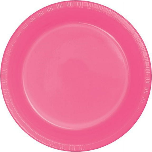 Touch of Color Plastic Dinner Plate, 9", Candy Pink, 20 Ct