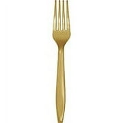Touch of Color Premium Plastic Forks, Glittering Gold, 24 Ct
