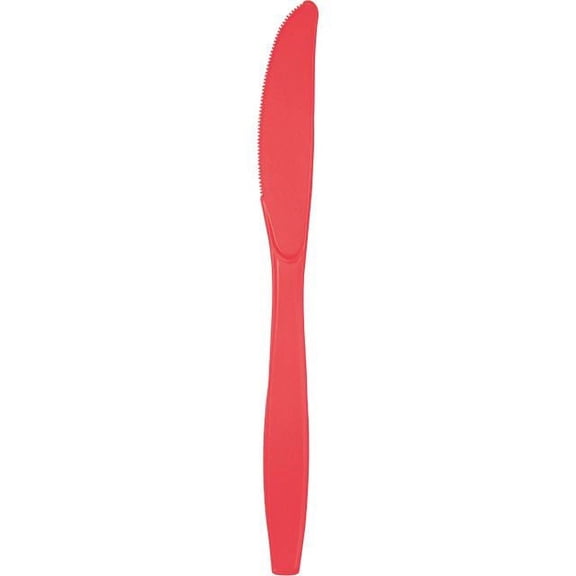 Touch of Color Premium Plastic Knives, Coral, 24 Ct