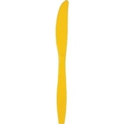 Touch of Color Premium Plastic Knives, School Bus Yellow, 24 Ct