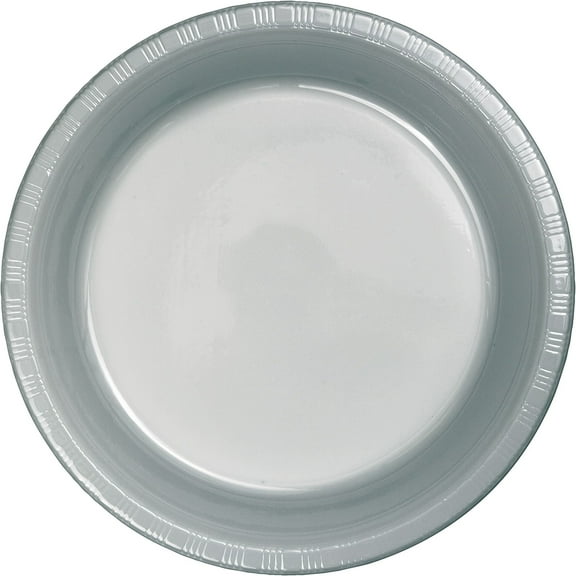 Touch of Color Shimmering Silver Plastic Plates 20 Pack 28106021