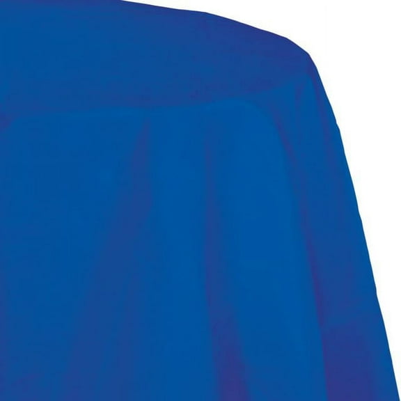 Touch of Color Tissue Tablecover, Octy Round, 82", Poly Backing, Cobalt, 1 Ct