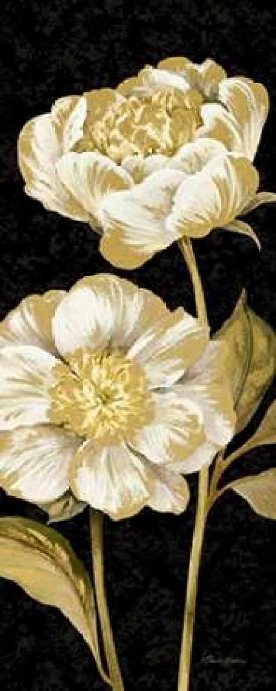 Touch of Gold on black Panel II Canvas Art - Pamela Gladding (10 x 20)