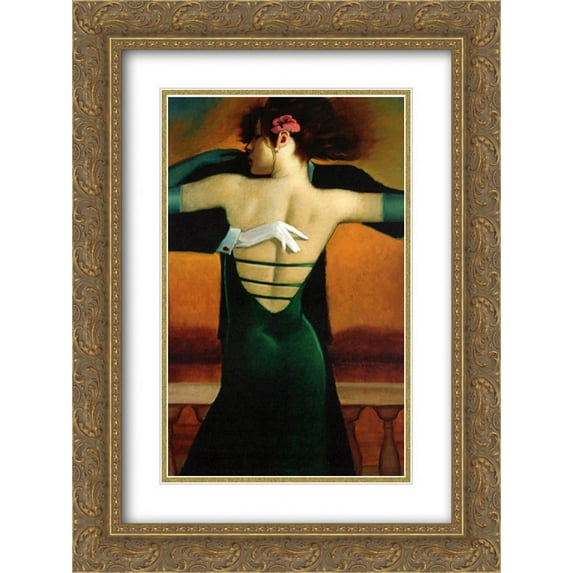 Touch of Ivory 2x Matted 18x24 Gold Ornate Framed Art Print by Bill Brauer