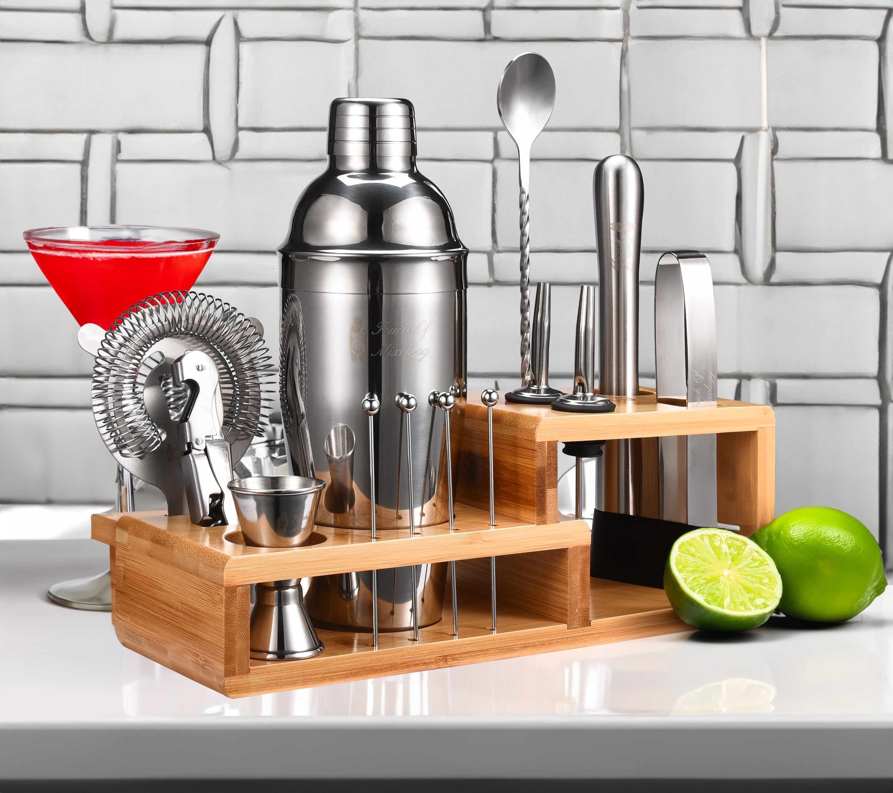 Touch of Mixology 14-Piece Stainless Steel Bartender Kit