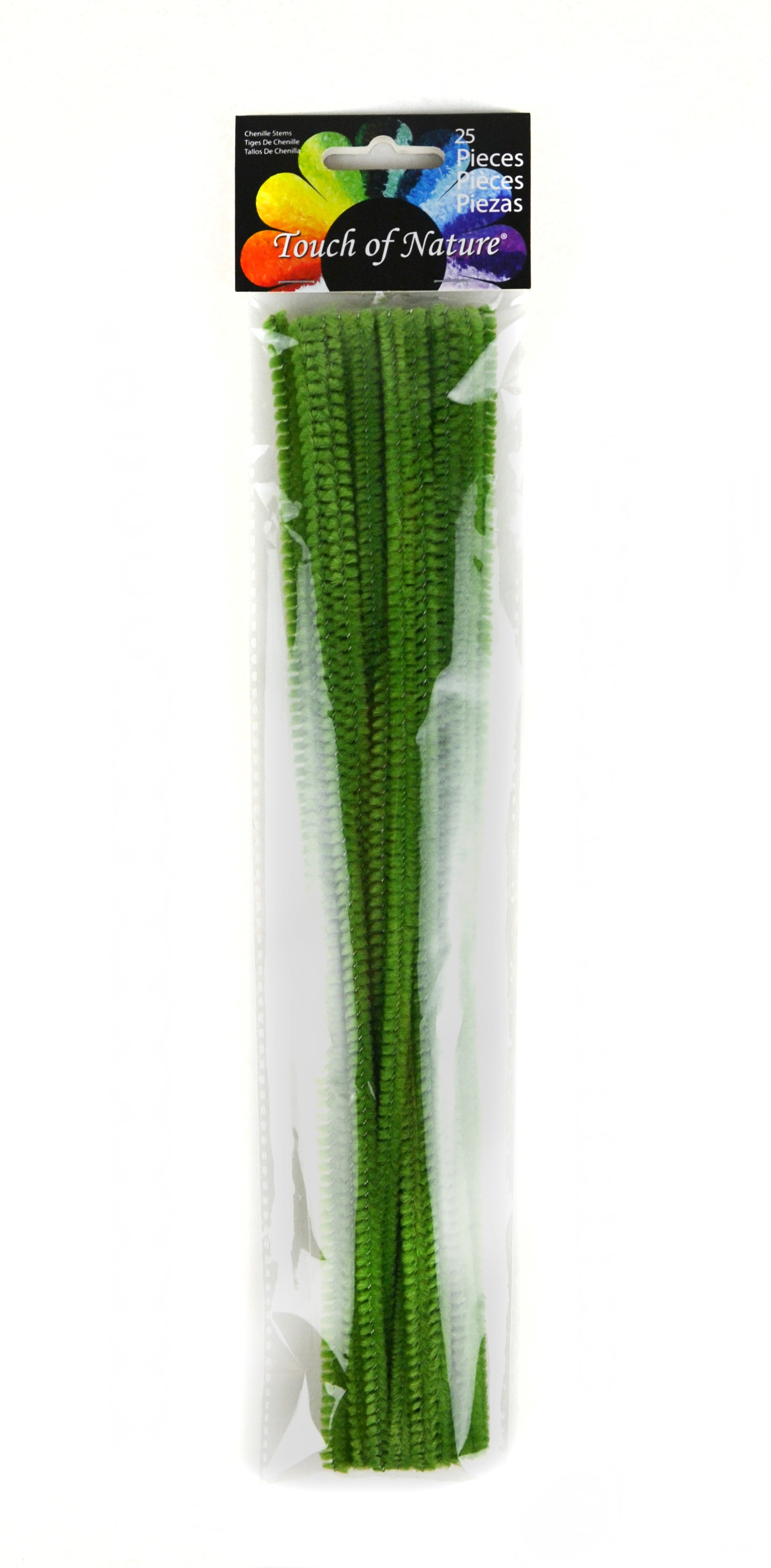 12 Pipe Cleaner Stems: 6mm Chenille Moss Green (100) [MA200130] 