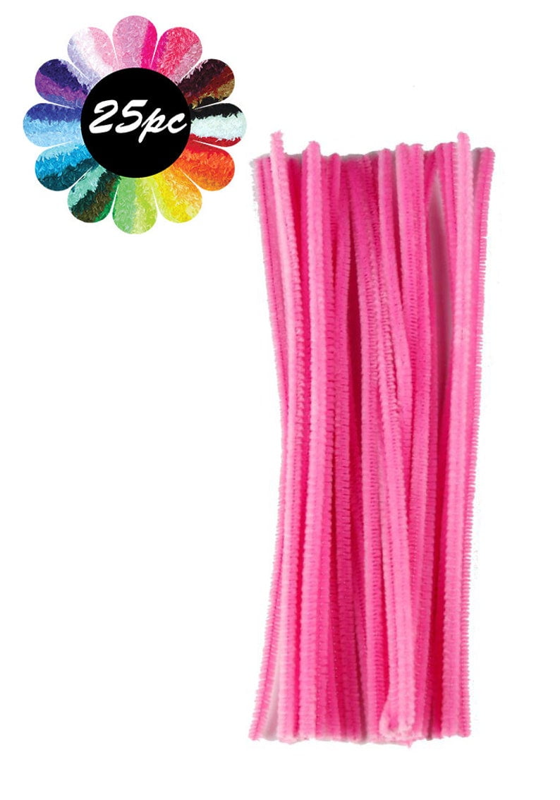 Chenille Pipe Cleaner Braid with a Flexible Yarn Core (Pink) L: 2m