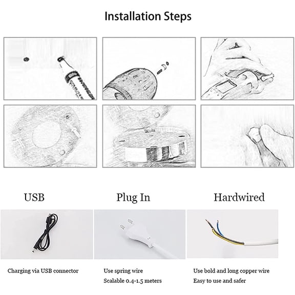 Touch sTEPLESS dIMMING led lIGHTED mAKEUP mIRROR, sQUARE wALL mOUNTED dOUBLE sIDED 1x/3x mAGNIFYING mIRROR rOTATION eXTENSION bATHROOM mIRROR,sILVER,usb (cOLOR : bLACK, sIZE : hARDWIRED)