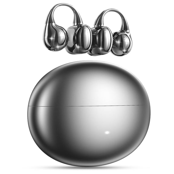 Clip on Earbuds Open Ear Wireless Bluetooth 5.4 Headphones with Mic,50H Play,Noise Cancelling,Waterproof,Sports Ear Buds,Lightweight Open Ear Headphones with C-Shaped Bridge,Workouts (Black)