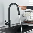 thumbnail image 1 of Touch sensor Kitchen Sink Faucet Black Pull Down Sprayer Single Handle Mixer Tap, 1 of 9