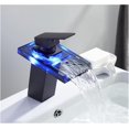Touch the faucet Black LED Waterfall Basin Bathroom Faucet Deck Mounted
