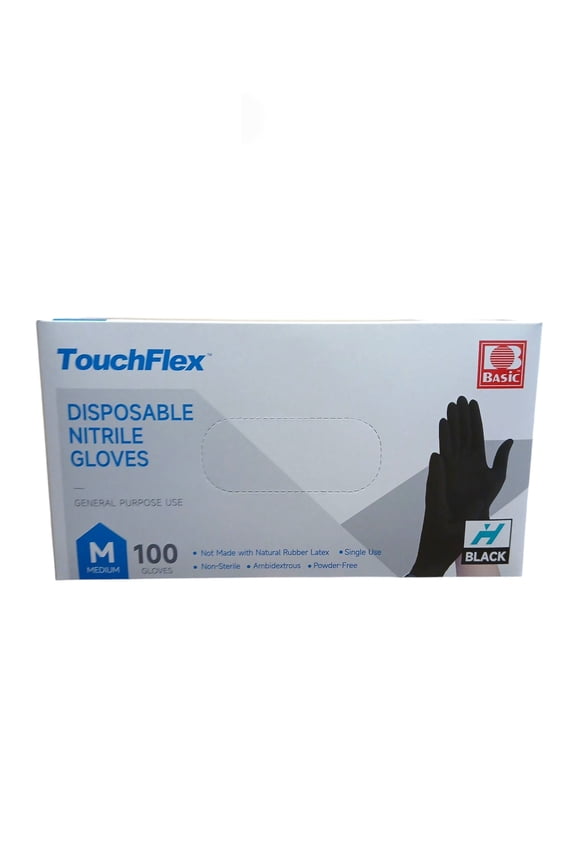 Disposable Nitrile Gloves Non-Medical Medium Size 4.5 Mil Powder Free (100 Count)