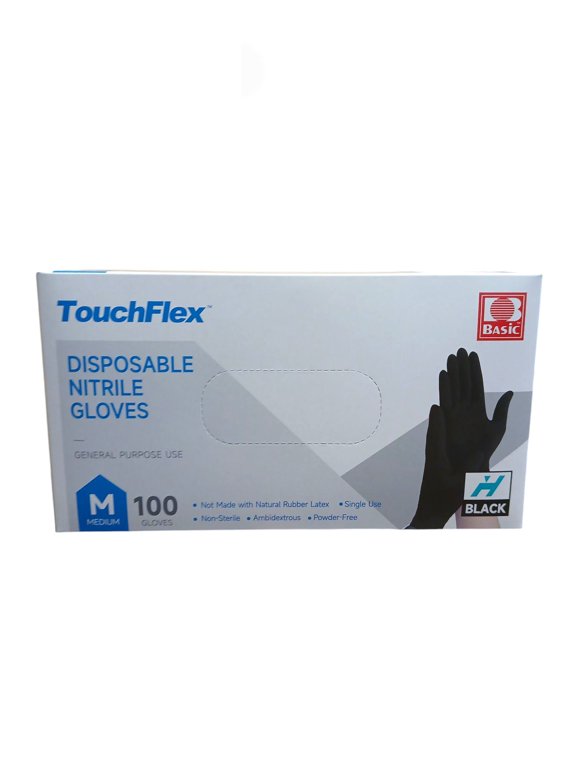 Disposable Nitrile Gloves Non-Medical Medium Size 4.5 Mil Powder Free (100 Count)