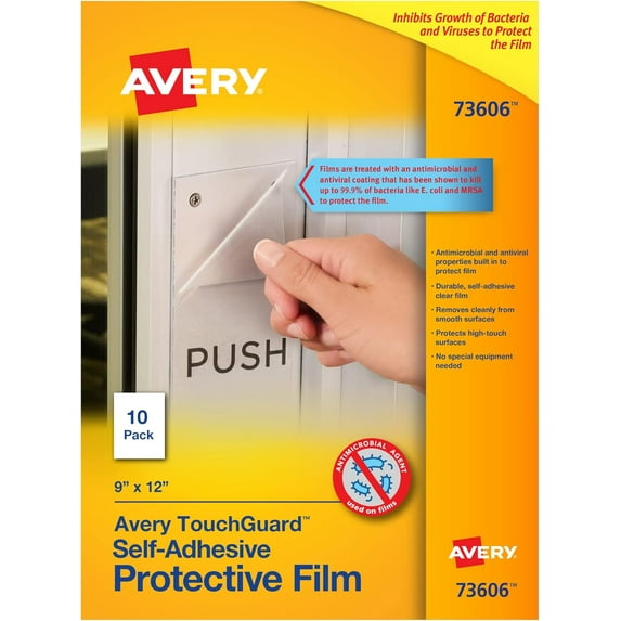 TouchGuard Film, Properties Built in to Protect Film, Laminating Sheets, 9" x 12", 10 Sheets (73606)