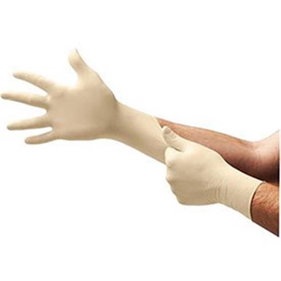 TouchNTuff Latex Gloves - Powdered - Natural - Extra Large - 100 Count - Enhanced Tactile Sensitivity