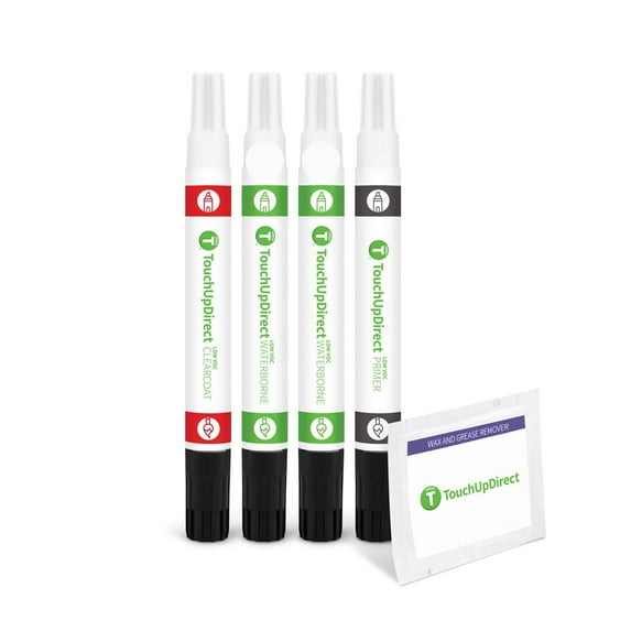 TouchUpDirect LS9R/2Y Glacier White Metallic Tricoat for Audi Exact Match Touch Up Paint Combo - Preferred Kit