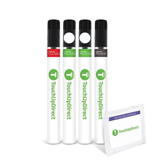 TouchUpDirect QAB Pearl White Tricoat for Nissan Exact Match Touch Up Paint Brush - Preferred Kit