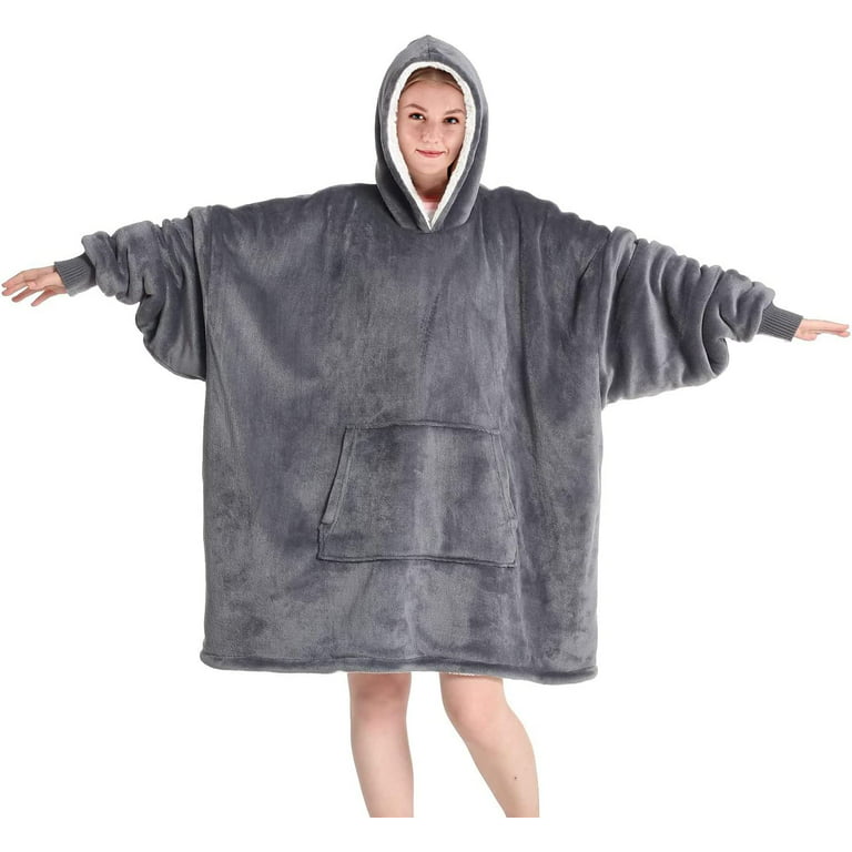 Touchat Wearable Blanket Hoodie, Oversized Sherpa Blanket