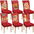 thumbnail image 1 of Touchbetter 6 Pcs Christmas Dining Chair Covers Removable Washable Stretch Slipcovers for Xmas Restaurant Farmhouse Kitchen Hotel Decor Supplies(Gingerbread Man), 1 of 6