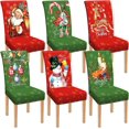 thumbnail image 1 of Touchbetter 6 Pcs Christmas Dining Chair Covers Removable Washable Stretch Slipcovers for Xmas Restaurant Farmhouse Kitchen Hotel Decor Supplies(Santa Claus), 1 of 6