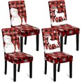 thumbnail image 1 of Touchbetter Christmas Chair Covers Set of 4, Removable Washable Merry Christmas Dining Chair Seat Covers Stretch Protector Slipcovers for Dining Room Kitchen Holiday Party Decor, Red Buffalo Plaid, 1 of 8