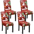 thumbnail image 1 of Touchbetter Christmas Chair Covers Set of 4, Removable Washable Merry Christmas Dining Chair Seat Covers Stretch Protector Slipcovers for Dining Room Kitchen Holiday Party Decor, Santa Claus, 1 of 8