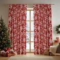 thumbnail image 1 of Touchbetter Christmas Sheer Curtains for Living Room and Bedroom, Snow Red Foil Print Curtains, Holiday Window Drapes Decorations, 52" W x 84" L, Set of 2 Curtain Panels, 1 of 6