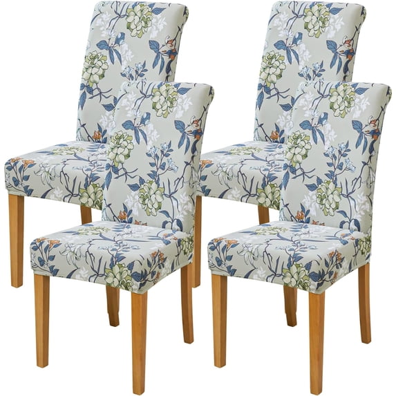 Touchbetter Dining Room Chair Covers Set of 4 Floral Parsons Chair Slipcovers Stretch Washable Dining Chair Slipcovers Thickened Chair slipcovers Universal Fit for Kitchen, Living Room(4PC,I)