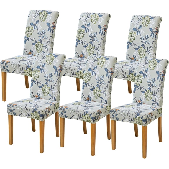 Touchbetter Dining Room Chair Covers Set of 6 Floral Parsons Chair Slipcovers Stretch Washable Dining Chair Slipcovers Thickened Chair slipcovers Universal Fit for Kitchen, Living Room(6PC,I)