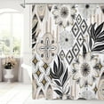 thumbnail image 1 of Touchbetter Extra Long Boho Floral Shower Curtain 72 x 84, Modern Flower Shower Curtain, XL Rustic Shower Curtains for Elegant Bathroom Decor, Bohemia Plant Leaves Shower Curtain, 1 of 6