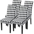 thumbnail image 1 of Touchbetter Printed Dining Room Chair Covers Set of 4, Stretch Kitchen Chair Covers Washable Parsons Chair Slipcover Removable Dining Chair Protectors for Hotel,Ceremony(Black/White Plaid), 1 of 7