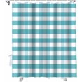 thumbnail image 1 of Touchbetter Rustic Teal White Buffalo Check Plaid Pattern Shower Curtain, Farmhouse Shower Curtains Set with Hooks, Waterproof Fabric Bathroom Curtains Decor Home Accessories,Stall 36 X 72 Inch, 1 of 6
