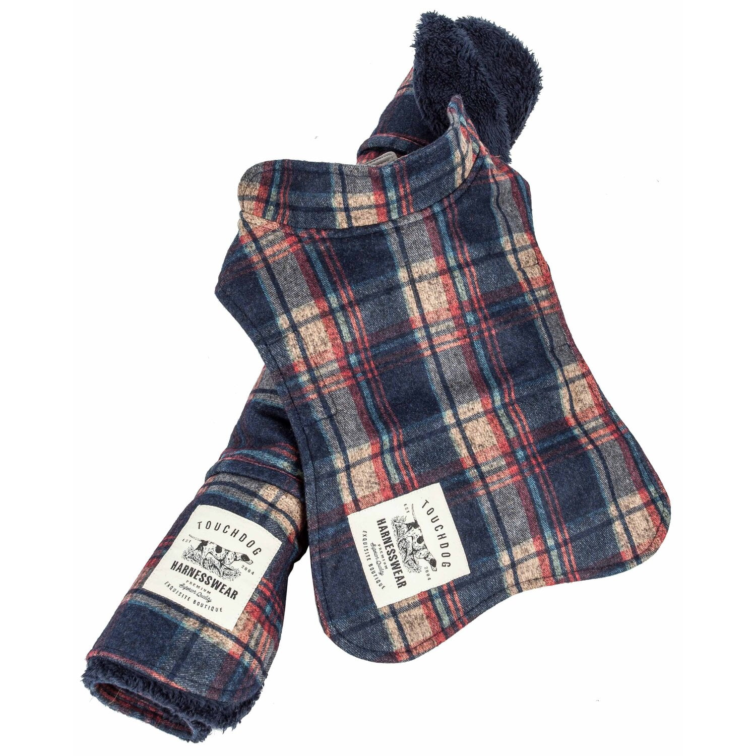 Touchdog JB1NVMD 2 Piece 2-in-1 Tartan Plaided Dog Jacket with Matching ...